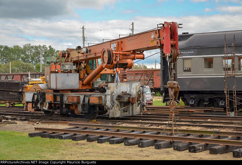 Amtrak Burro Crane Model 50 laying track